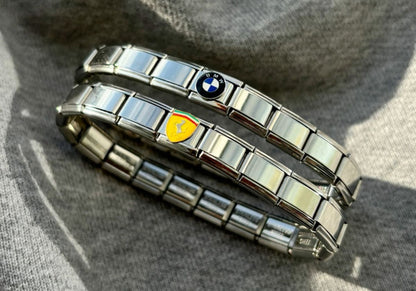 ITALIAN CHARMS CON EMBLEMAS DE CARROS DE LUJO